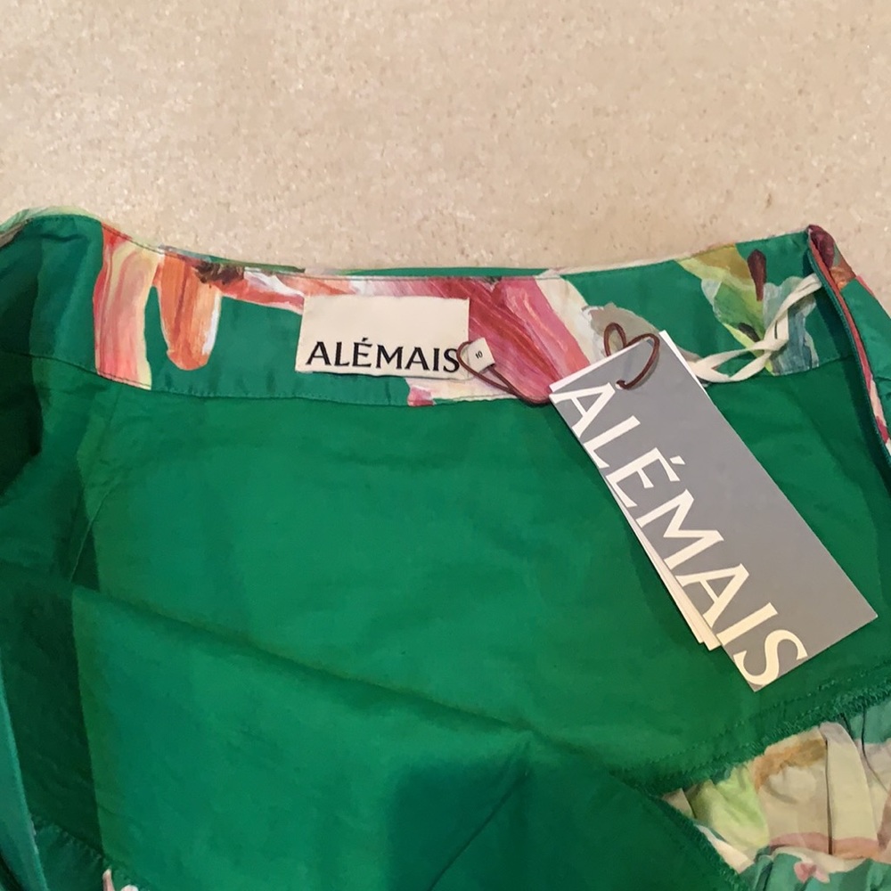 Alemais Green Floral A-Line Midi Skirt - Picture 4 of 5